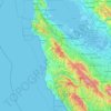 Topografische Karte San Mateo County, Höhe, Relief