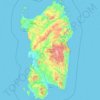 Topografische Karte Sardinien, Höhe, Relief