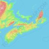 Topografische Karte Nova Scotia, Höhe, Relief